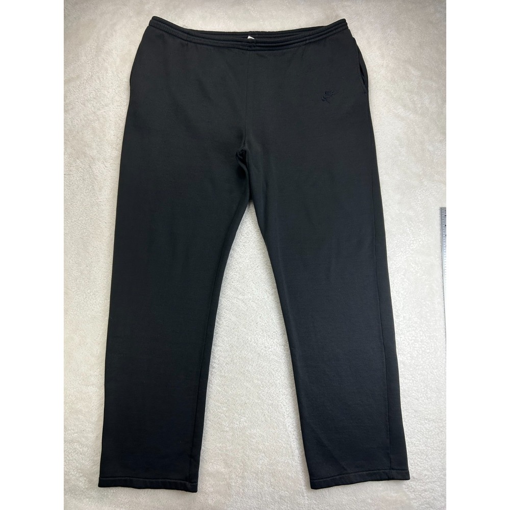 Nike Sweatpants Vintage 80's Mens Black Embroidered Swoosh Very Large "Read"